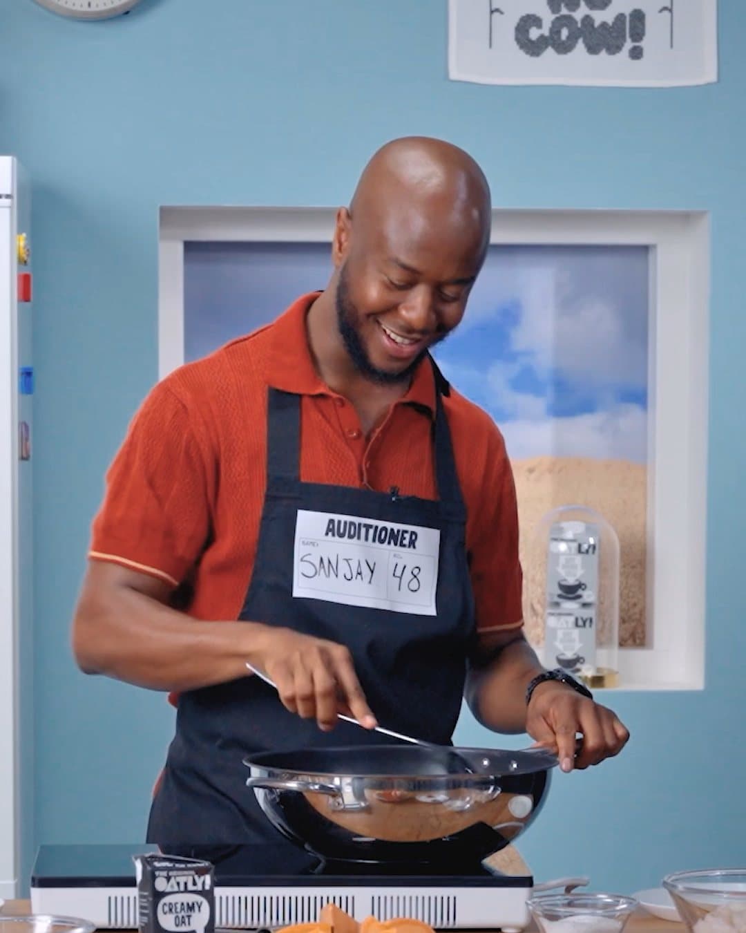 A frame from Oatly Cooking Show, produced by Gade 18.