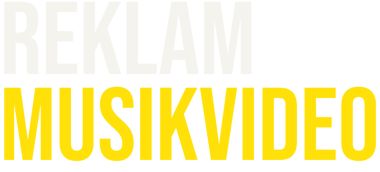 The words Reklam and Musikvideo set in Bebas Neue, the second in yellow.